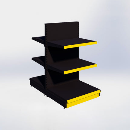 Middenstelling - H140 x B80 x D67 cm - 3 niveaus - Zwart