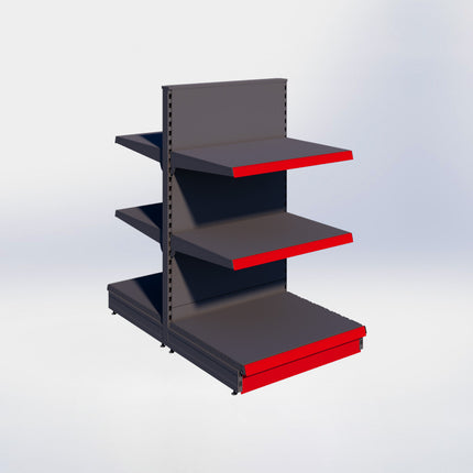 Middenstelling - H140 x B80 x D67 cm - 3 niveaus - Antraciet