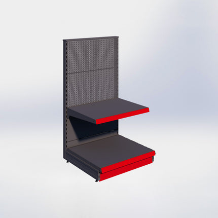 Kopstelling perforatie - H140 x B80 x D67 cm - 2 niveaus - Antraciet