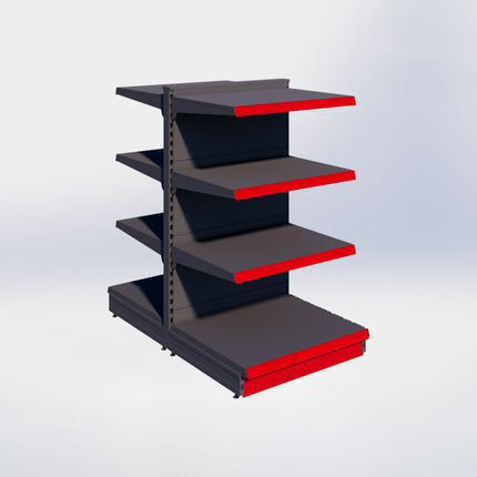 Middenstelling - H140 x B80 x D67 cm - 4 niveaus - Antraciet