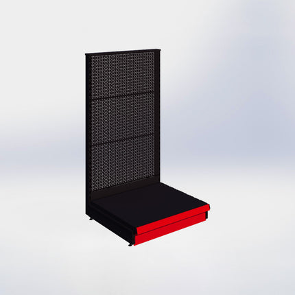 Kopstelling perforatie - H140 x B80 x D67 cm - 1 niveau - Zwart
