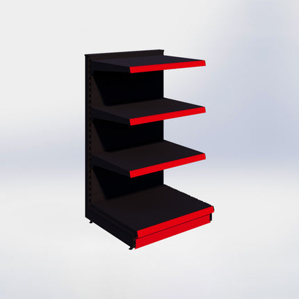 Kopstelling - H140 x B80 x D67 cm - 4 niveaus - Zwart