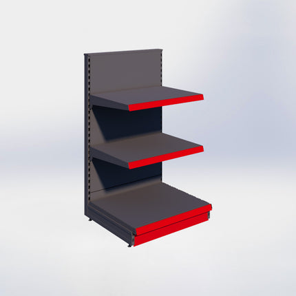 Kopstelling - H140 x B80 x D67 cm - 3 niveaus - Antraciet