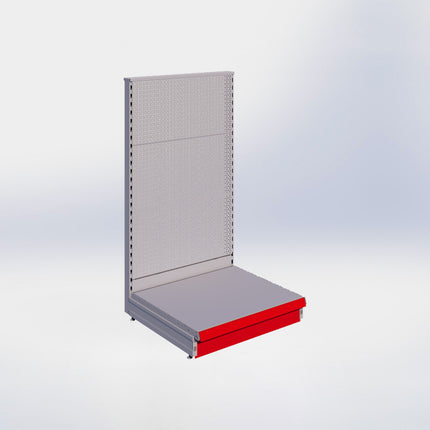 Kopstelling perforatie - H140 x B80 x D67 cm - 1 niveau - Grijs