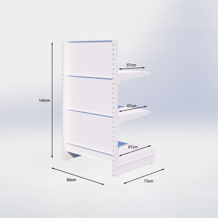 Kopstelling - H140 x B80 x D67 cm - 3 niveaus - Antraciet