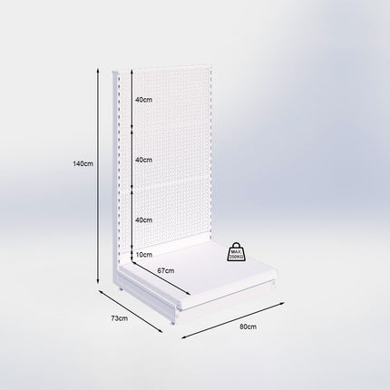 Kopstelling perforatie - H140 x B80 x D67 cm - 1 niveau - Antraciet