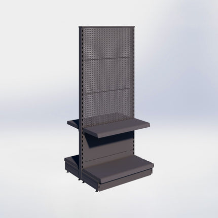 Middenstelling perforatie - H180 x B80 x D37 cm - 2 niveaus - Antraciet