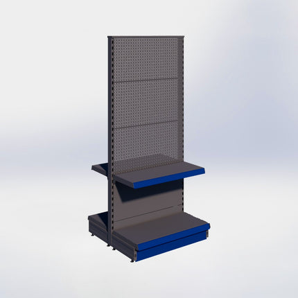 Middenstelling perforatie - H180 x B80 x D37 cm - 2 niveaus - Antraciet