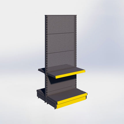 Middenstelling perforatie - H180 x B80 x D37 cm - 2 niveaus - Antraciet