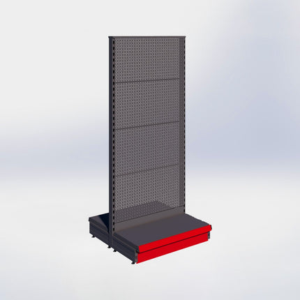 Middenstelling perforatie - H180 x B80 x D37 cm - 1 niveau - Antraciet