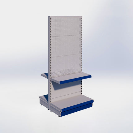 Middenstelling perforatie - H180 x B80 x D37 cm - 2 niveaus - Grijs