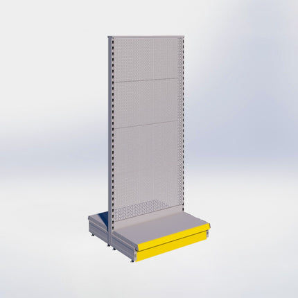 Middenstelling perforatie - H180 x B80 x D37 cm - 1 niveau - Grijs