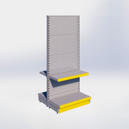 Middenstelling perforatie - H180 x B80 x D37 cm - 2 niveaus - Grijs