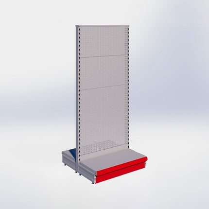 Middenstelling perforatie - H180 x B80 x D37 cm - 1 niveau - Grijs