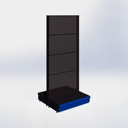 Middenstelling perforatie - H180 x B80 x D37 cm - 1 niveau - Zwart