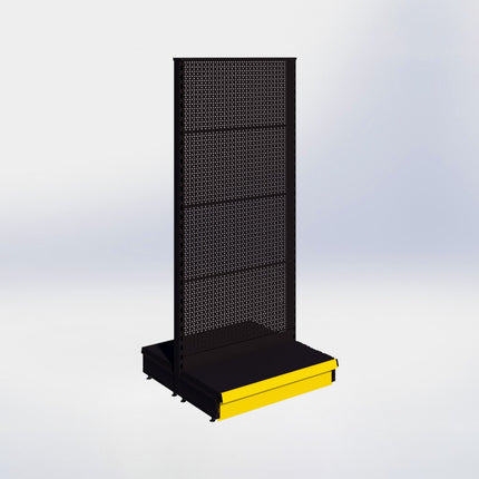 Middenstelling perforatie - H180 x B80 x D37 cm - 1 niveau - Zwart