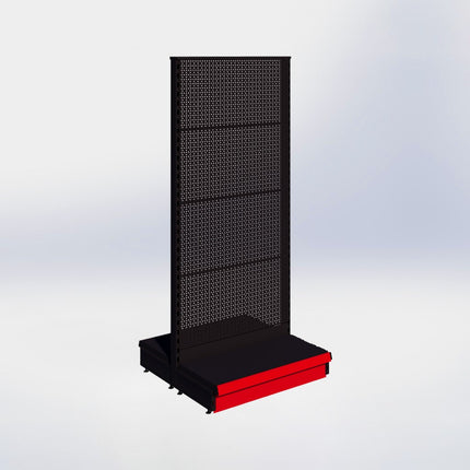 Middenstelling perforatie - H180 x B80 x D37 cm - 1 niveau - Zwart