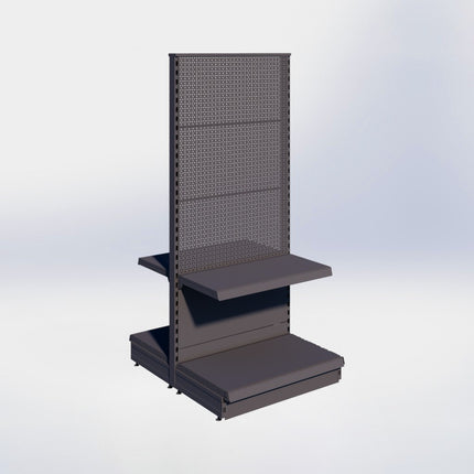 Middenstelling perforatie - H180 x B80 x D47 cm - 2 niveaus - Antraciet