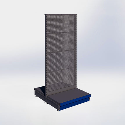 Middenstelling perforatie - H180 x B80 x D47 cm - 1 niveau - Antraciet