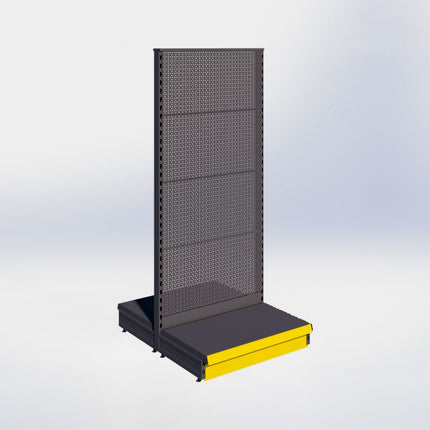 Middenstelling perforatie - H180 x B80 x D47 cm - 1 niveau - Antraciet