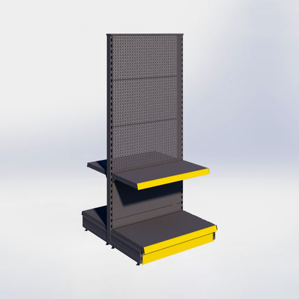 Middenstelling perforatie - H180 x B80 x D47 cm - 2 niveaus - Antraciet