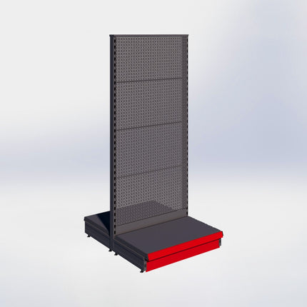 Middenstelling perforatie - H180 x B80 x D47 cm - 1 niveau - Antraciet