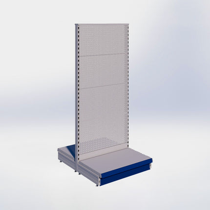 Middenstelling perforatie - H180 x B80 x D47 cm - 1 niveau - Grijs