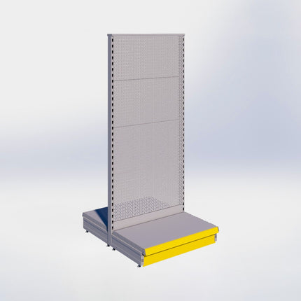 Middenstelling perforatie - H180 x B80 x D47 cm - 1 niveau - Grijs