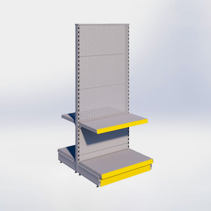 Middenstelling perforatie - H180 x B80 x D47 cm - 2 niveaus - Grijs