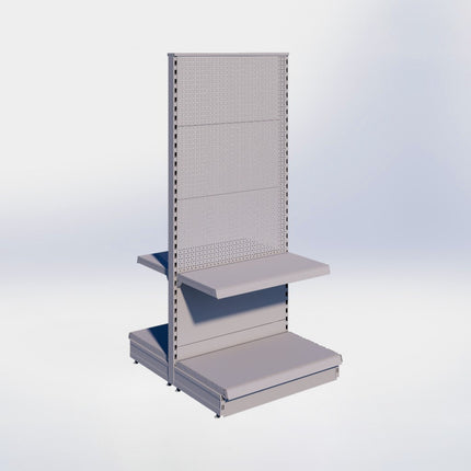 Middenstelling perforatie - H180 x B80 x D47 cm - 2 niveaus - Grijs