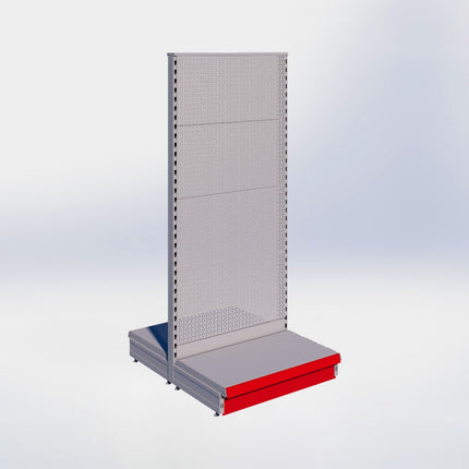 Middenstelling perforatie - H180 x B80 x D47 cm - 1 niveau - Grijs