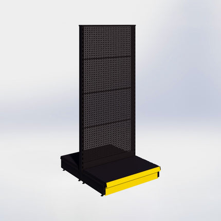 Middenstelling perforatie - H180 x B80 x D47 cm - 1 niveau - Zwart