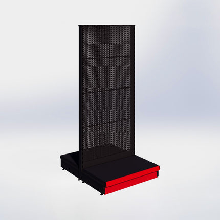 Middenstelling perforatie - H180 x B80 x D47 cm - 1 niveau - Zwart