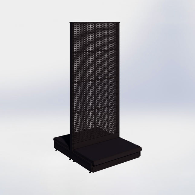 Middenstelling perforatie - H180 x B80 x D47 cm - 1 niveau - Zwart