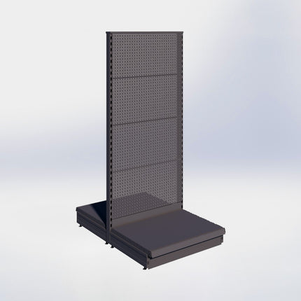 Middenstelling perforatie - H180 x B80 x D57 cm - 1 niveau - Antraciet