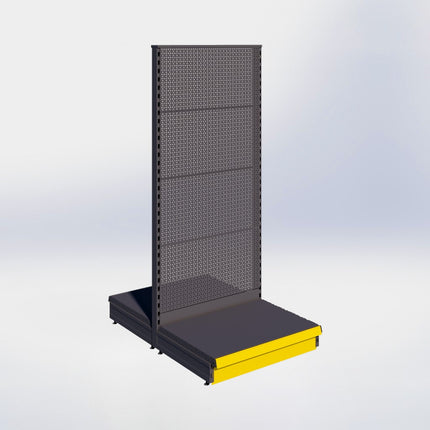 Middenstelling perforatie - H180 x B80 x D57 cm - 1 niveau - Antraciet