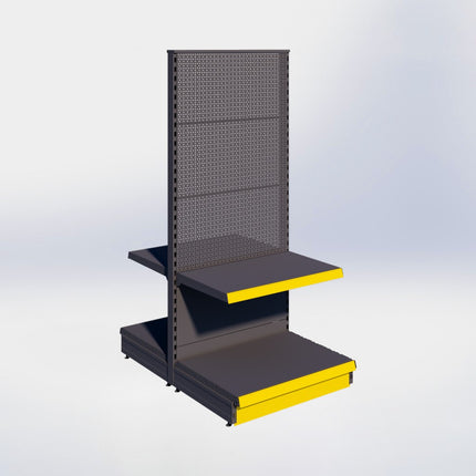 Middenstelling perforatie - H180 x B80 x D57 cm - 2 niveaus - Antraciet