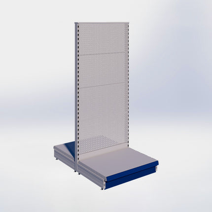 Middenstelling perforatie - H180 x B80 x D57 cm - 1 niveau - Grijs