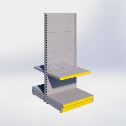 Middenstelling perforatie - H180 x B80 x D57 cm - 2 niveaus - Grijs