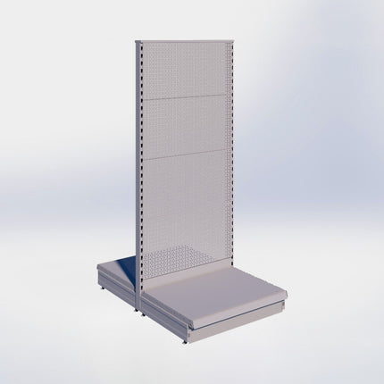 Middenstelling perforatie - H180 x B80 x D57 cm - 1 niveau - Grijs