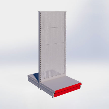 Middenstelling perforatie - H180 x B80 x D57 cm - 1 niveau - Grijs