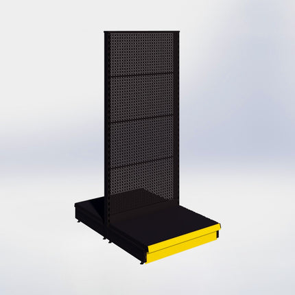 Middenstelling perforatie - H180 x B80 x D57 cm - 1 niveau - Zwart