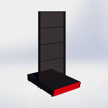 Middenstelling perforatie - H180 x B80 x D57 cm - 1 niveau - Zwart