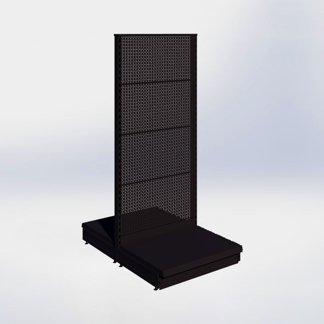 Middenstelling perforatie - H180 x B80 x D57 cm - 1 niveau - Zwart