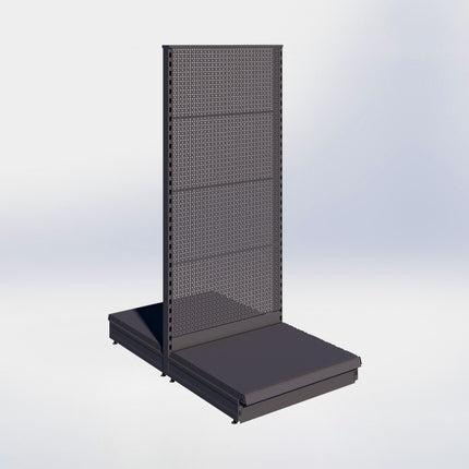 Middenstelling perforatie - H180 x B80 x D67 cm - 1 niveau - Antraciet