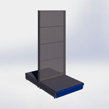 Middenstelling perforatie - H180 x B80 x D67 cm - 1 niveau - Antraciet