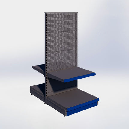 Middenstelling perforatie - H180 x B80 x D67 cm - 2 niveaus - Antraciet