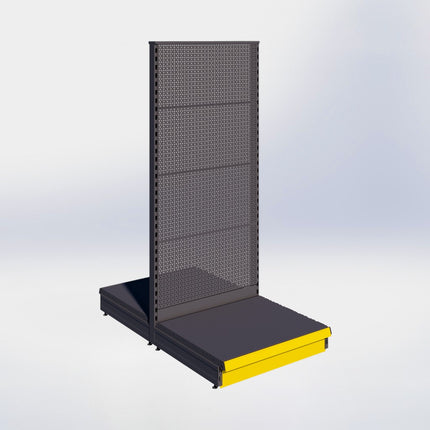 Middenstelling perforatie - H180 x B80 x D67 cm - 1 niveau - Antraciet