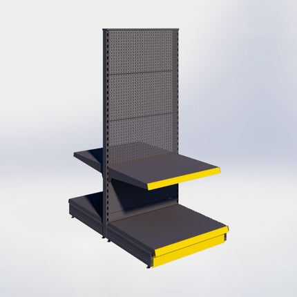 Middenstelling perforatie - H180 x B80 x D67 cm - 2 niveaus - Antraciet