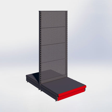 Middenstelling perforatie - H180 x B80 x D67 cm - 1 niveau - Antraciet